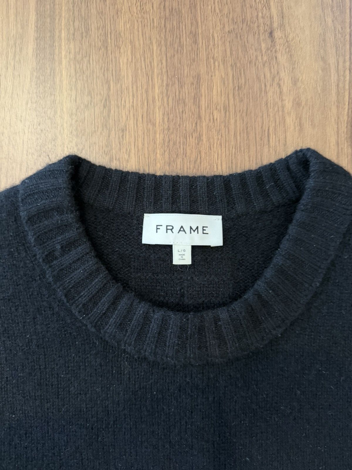 Frame Frame 100% Cashmere Black Crewneck Sweater Size US L / EU 52-54 / 3 - 2 Thumbnail