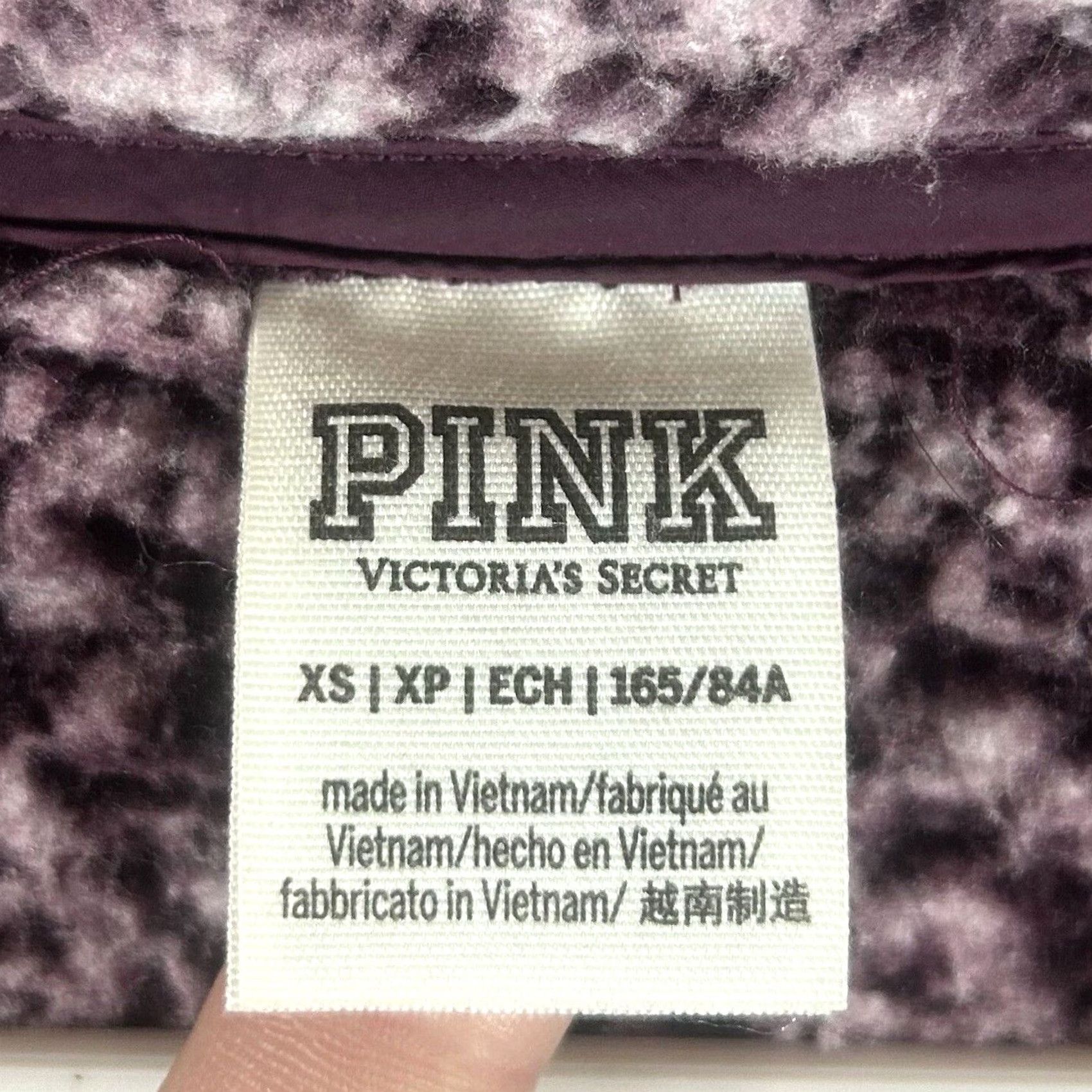 Pinko PINK VS Full Zip Sherpa Fleece Jacket Sweater Womens XS Plum Mock Neck Jacket, Long Sleeve, Solid, Classic Outdoor, Pockets, Regular Fit Size XS / US 0-2 / IT 36-38 - 4 Thumbnail