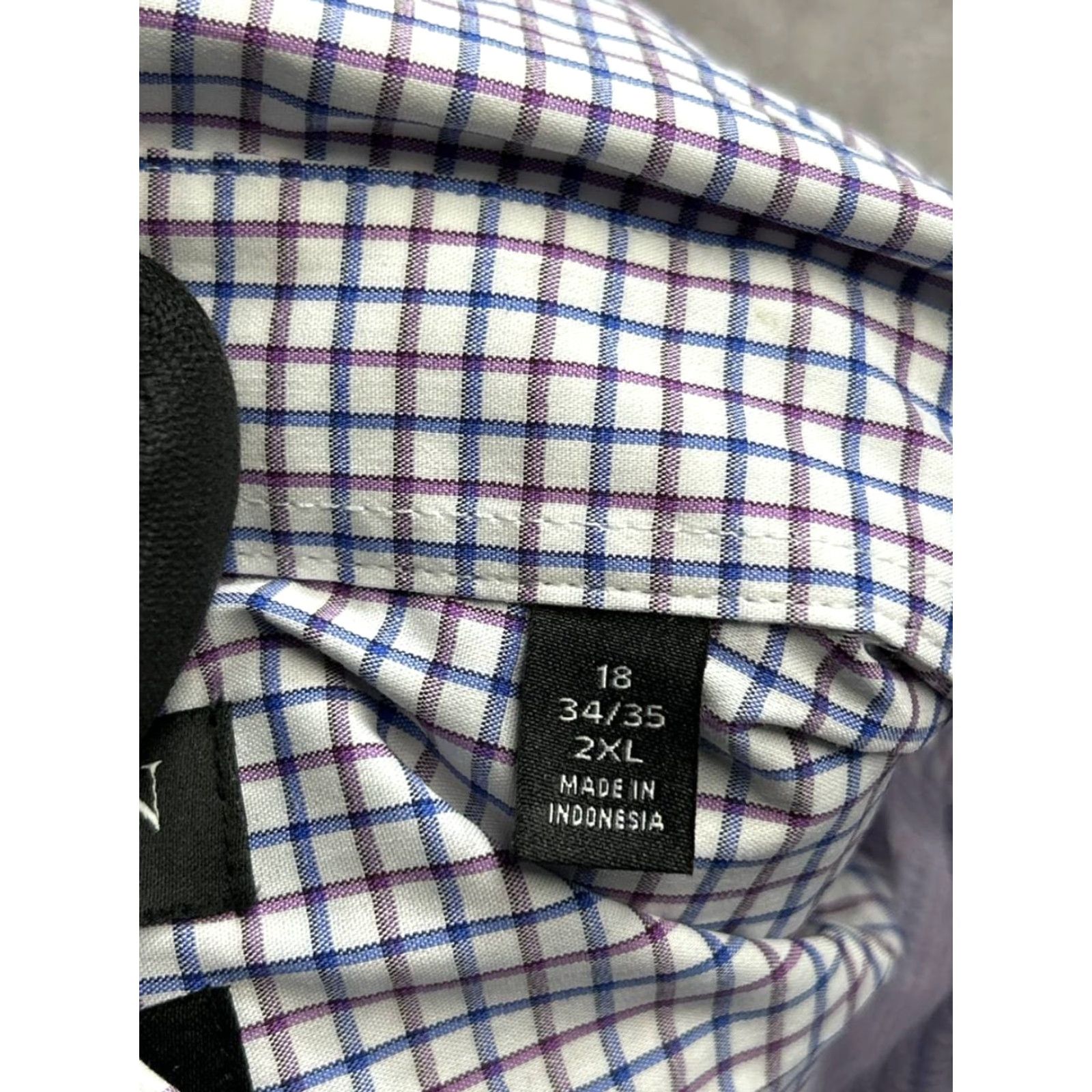 Ralph Lauren Lauren Ralph Lauren Dress Shirt Men 18 Purple Plaid Regular Fit Wrinkle Free New Size 48R - 5 Thumbnail