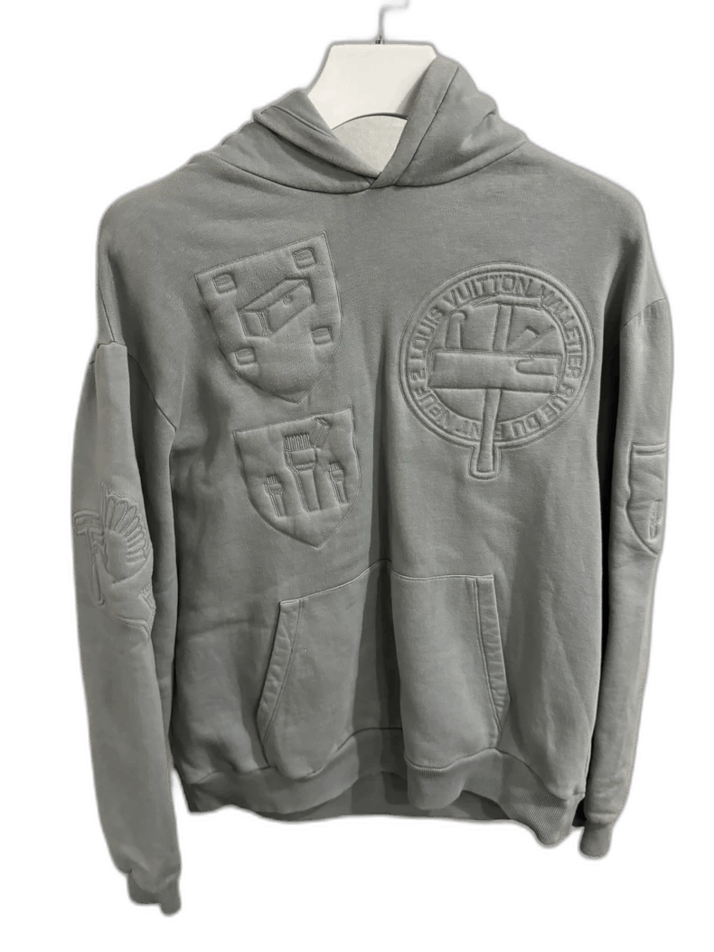 Louis Vuitton Louis Vuitton Grey Emblem Hoodie Size US L / EU 52-54 / 3 - 1 Thumbnail