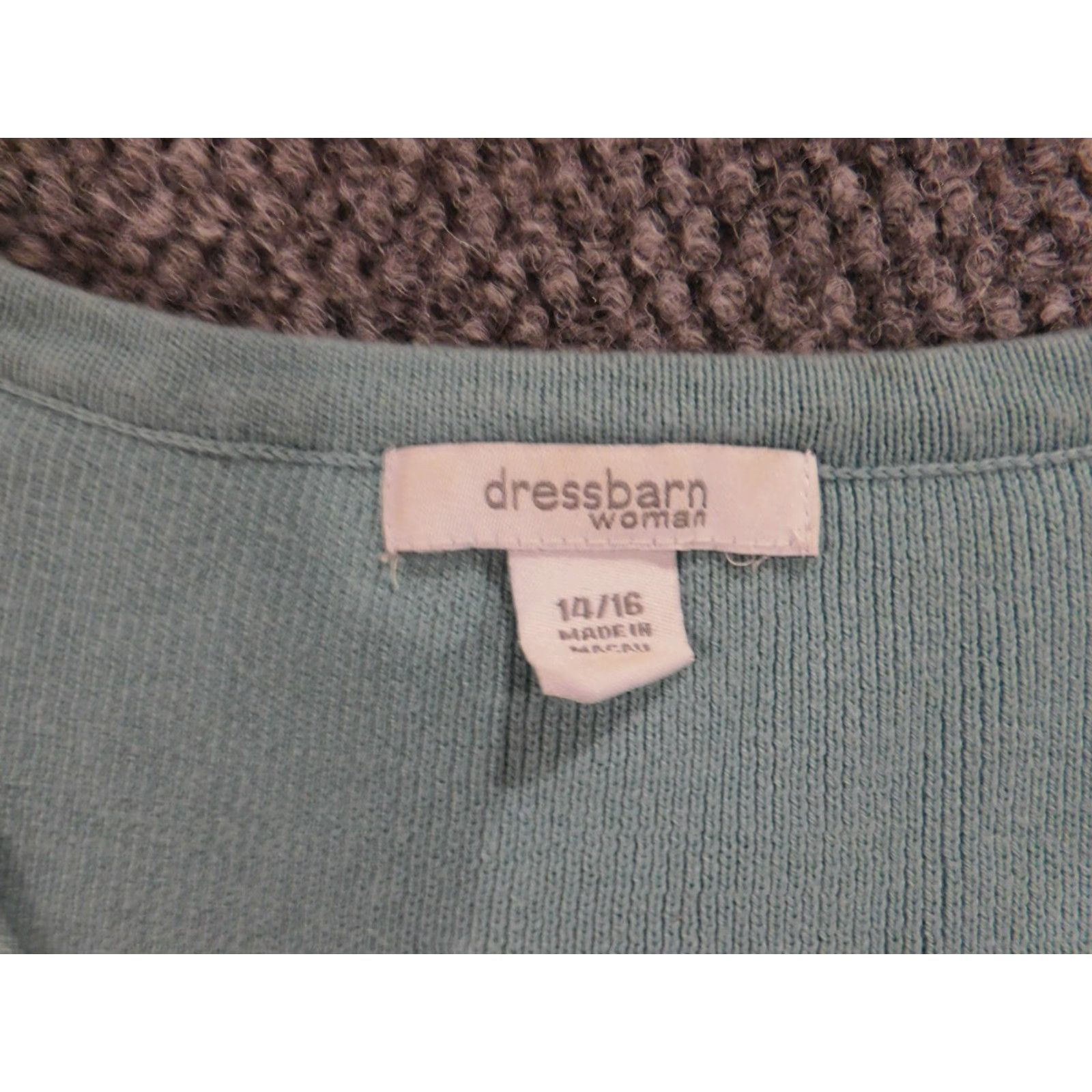 Vintage Dressbarn Womens Sweater Pullover V-Neck Blue 14 Regular Long Sleeve Knit Stretch Men No, wait—this item is Women’s, not Mens. Size XL / US 12-14 / IT 48-50 - 4 Thumbnail