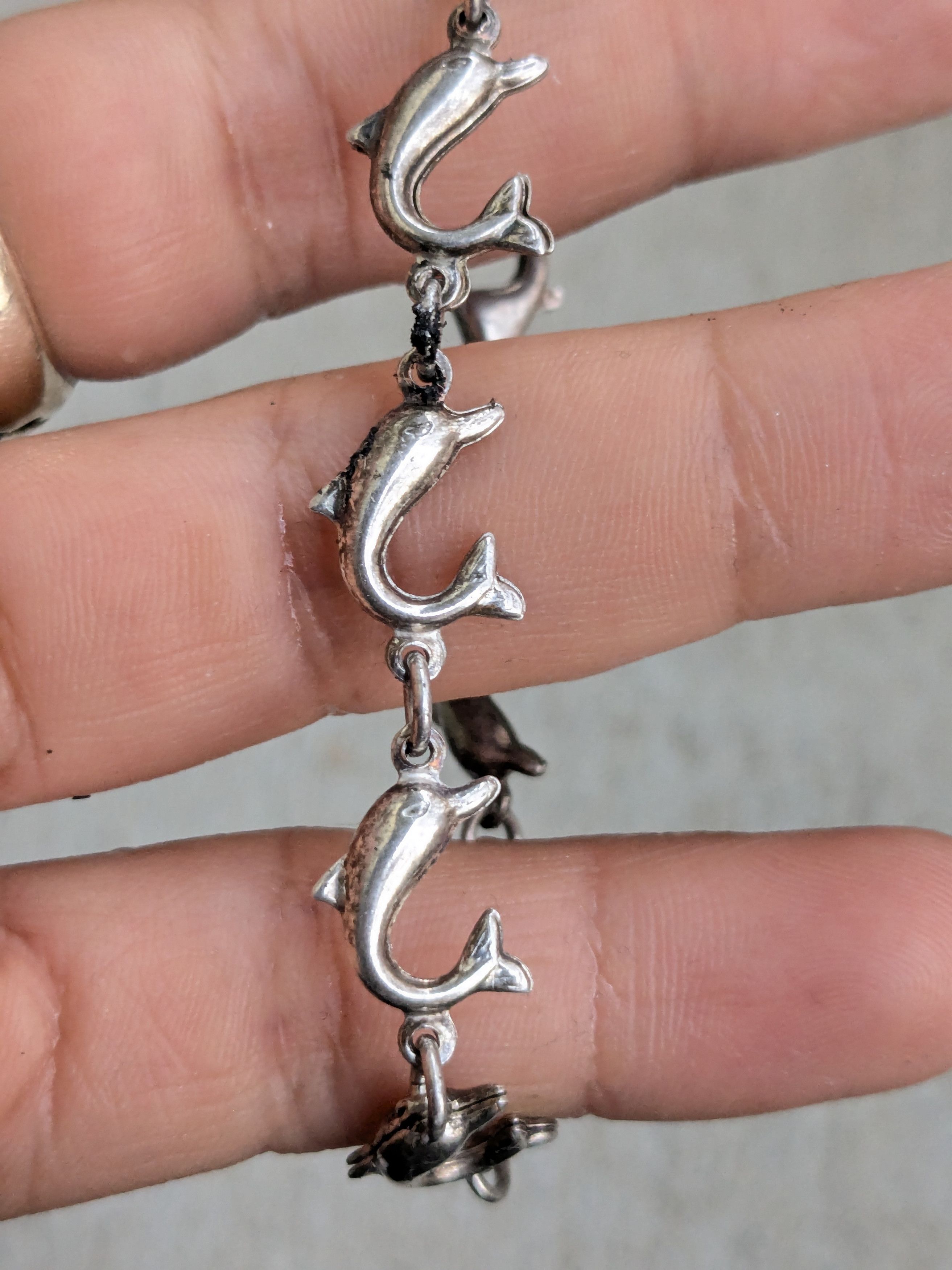 Jewelry × Vintage Vintage Sterling Silver Bracelet Dolphin 7.25" Animal Y2K Size ONE SIZE - 9 Thumbnail