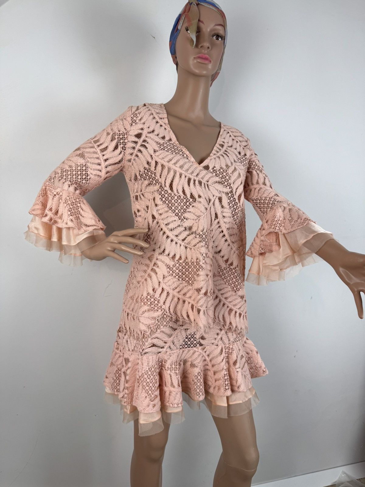 ALEXIS Stunning Lace Two-Piece Set - Peach Pink | Top and Skirt Size S / US 4 / IT 40 - 4 Thumbnail