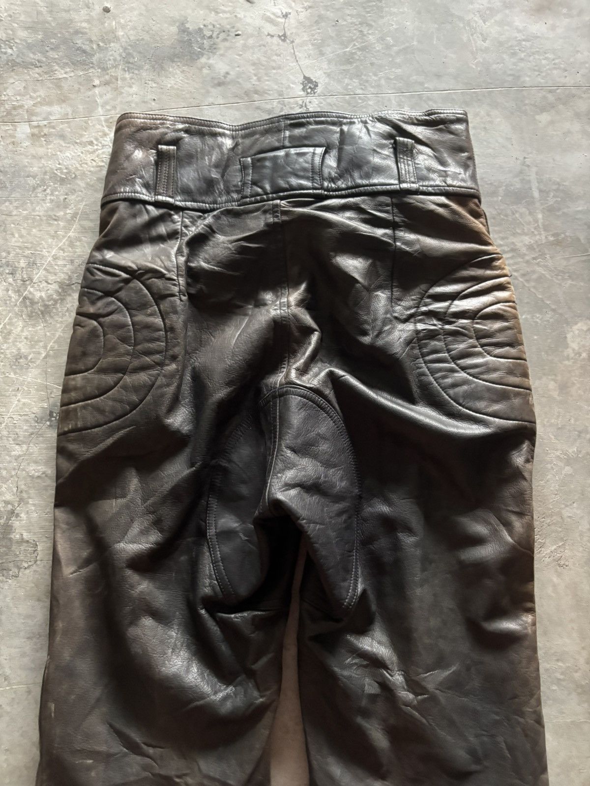 Japanese Brand KOMINE LEATHER PANT MOTORSPORT SUPER SICK FADED PATINA Size US 32 / EU 48 - 15 Thumbnail