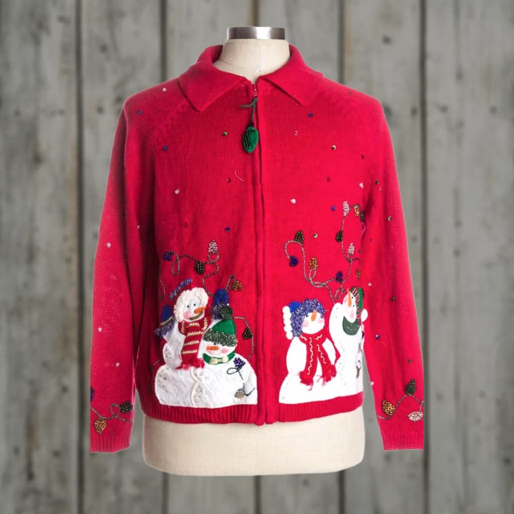 Vintage VINTAGE Heirloom Collectibles Cardigan Red Christmas Ramie Cotton Mens XL Womens XL Regular M Size Red Christmas Cardigan Mens Womens Size M / US 6-8 / IT 42-44 - 1 Preview