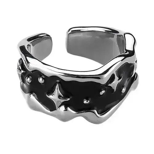 Other 2pcs Stars Irregular Punk Ring Rock Gothic Size ONE SIZE - 2 Thumbnail