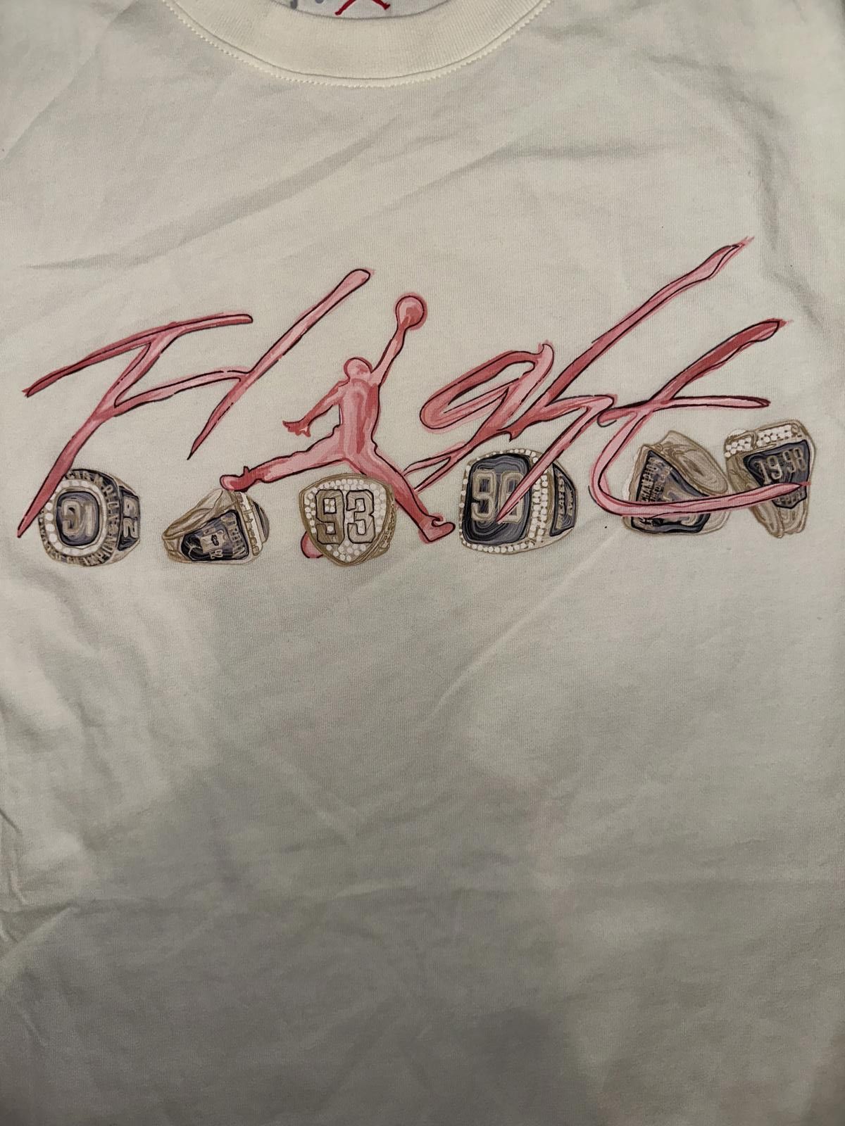 Designer Jordan Men’s Flight Essentials 6 Rings White T-Shirt Sample Asian Sizing Size US M / EU 48-50 / 2 - 2 Thumbnail