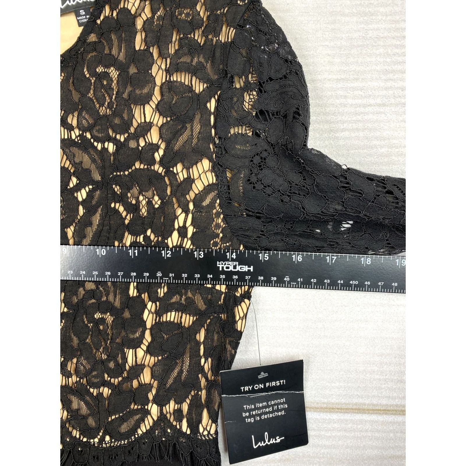 Lulus Lulus Dress Womens S Black Bodycon Long Sleeve Lace Lined Party NWT Size S / US 4 / IT 40 - 4 Thumbnail