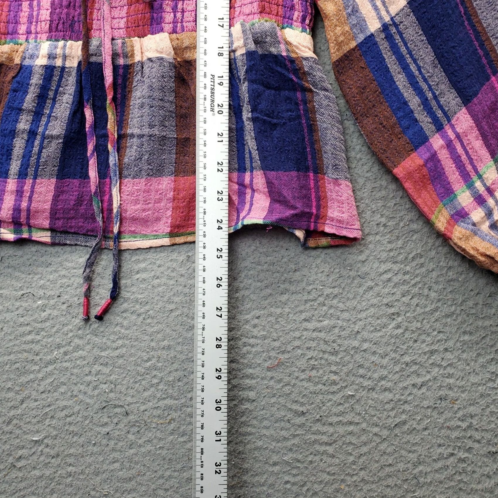 Vintage Pilcro Anthropologie Womens M Multi Plaid Tie Waist V Neck Button Front - Sale Size M / US 6-8 / IT 42-44 - 6 Thumbnail