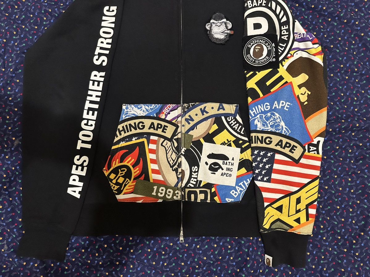 Bape Patched Shark Full Zip Hoodie Size US L / EU 52-54 / 3 - 5 Thumbnail