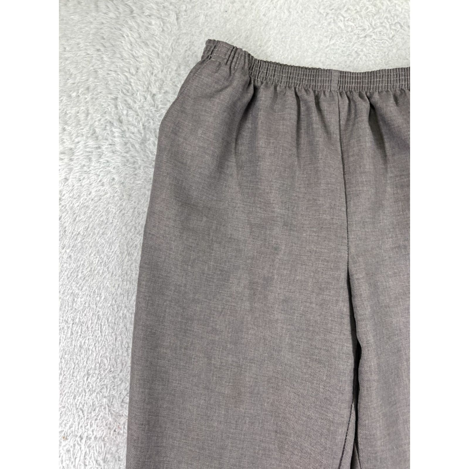 Vintage Alfred Dunner Pants Womens 14P Gray Elastic Waist Pull On 32 in Inseam 26 in Petite Regular Size 28" / US 6 / IT 42 - 6 Thumbnail
