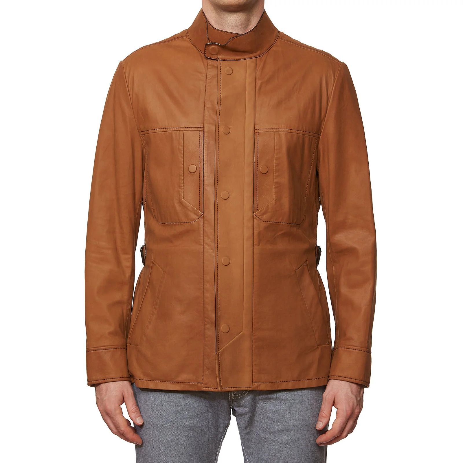 Berluti BERLUTI Paris Cognac Calfskin Leather Jacket Size US M / EU 48-50 / 2 - 1 Thumbnail