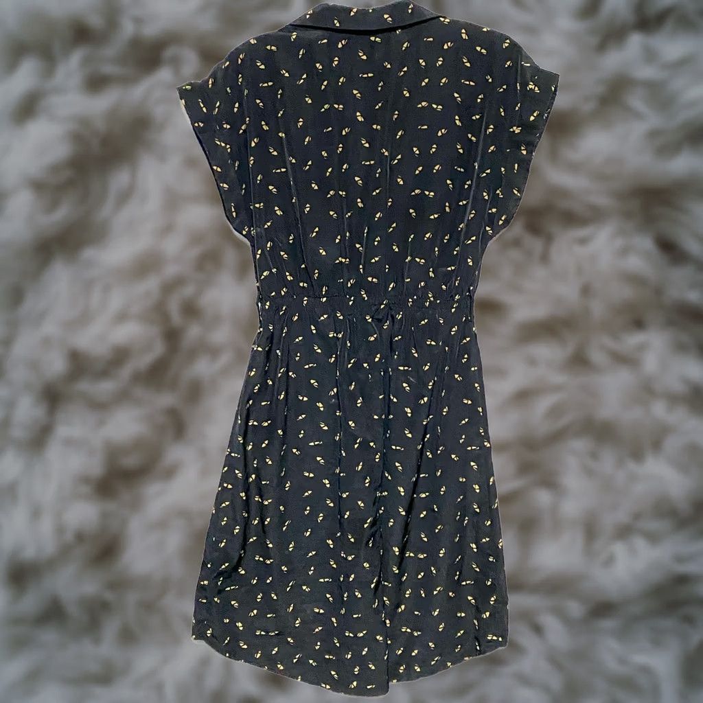 Vintage Papaya Dress Geometric Housewife S Mini Short Black Collared Button Polyester Geometric Pinup Retro 1950s Whimsigoth Womens Girls/Adult? Size S / US 4 / IT 40 - 1 Thumbnail