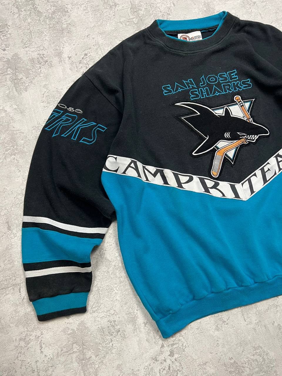 NHL Vintage San Jose Sharks Hockey NHL Sweatshirt Big Logo Size US L / EU 52-54 / 3 - 3 Thumbnail