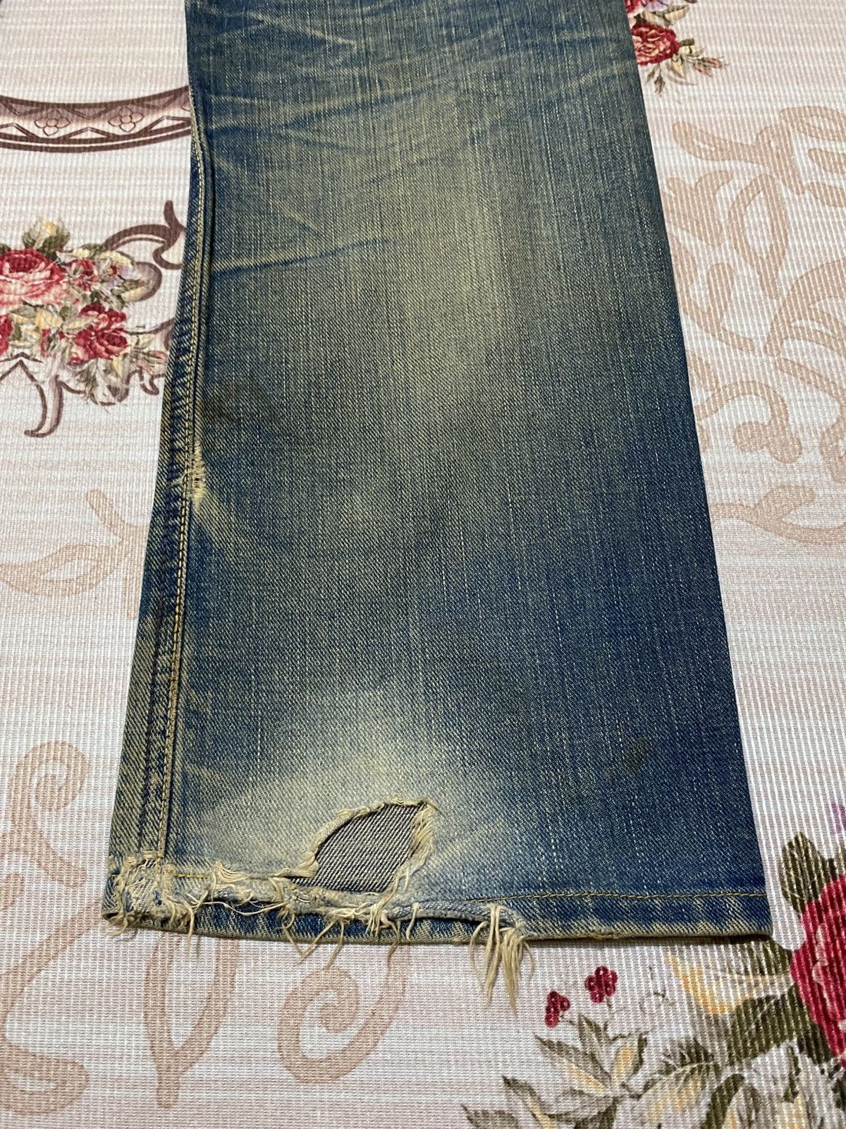 Lee 40s Repro Lee Cowboy Distressed Selvedge Denim Size US 29 - 20 Thumbnail