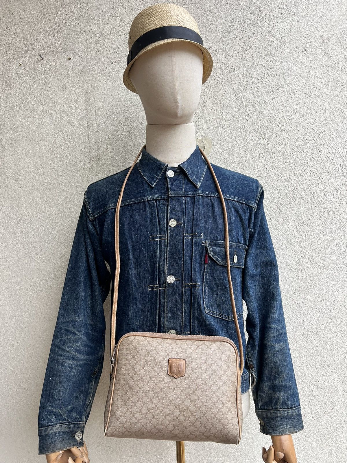 Celine Vintage 90s Celine Paris Monogram Leather Bag Size ONE SIZE - 3 Thumbnail