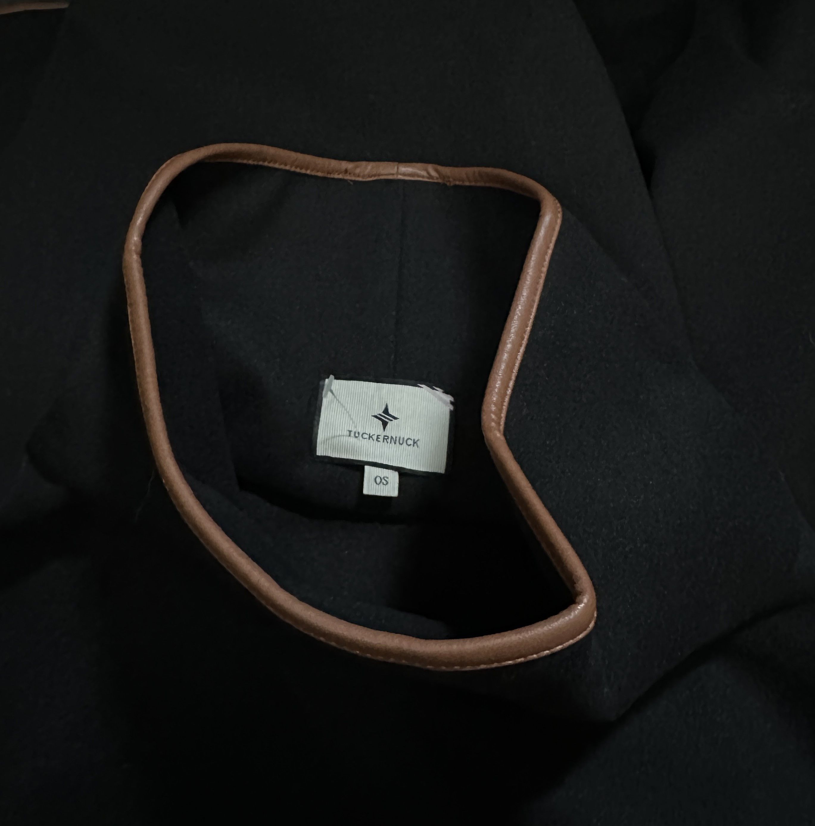 Other Tuckernuck Black Leather Trim Funnel Neck Piper Poncho Size ONE SIZE - 6 Thumbnail