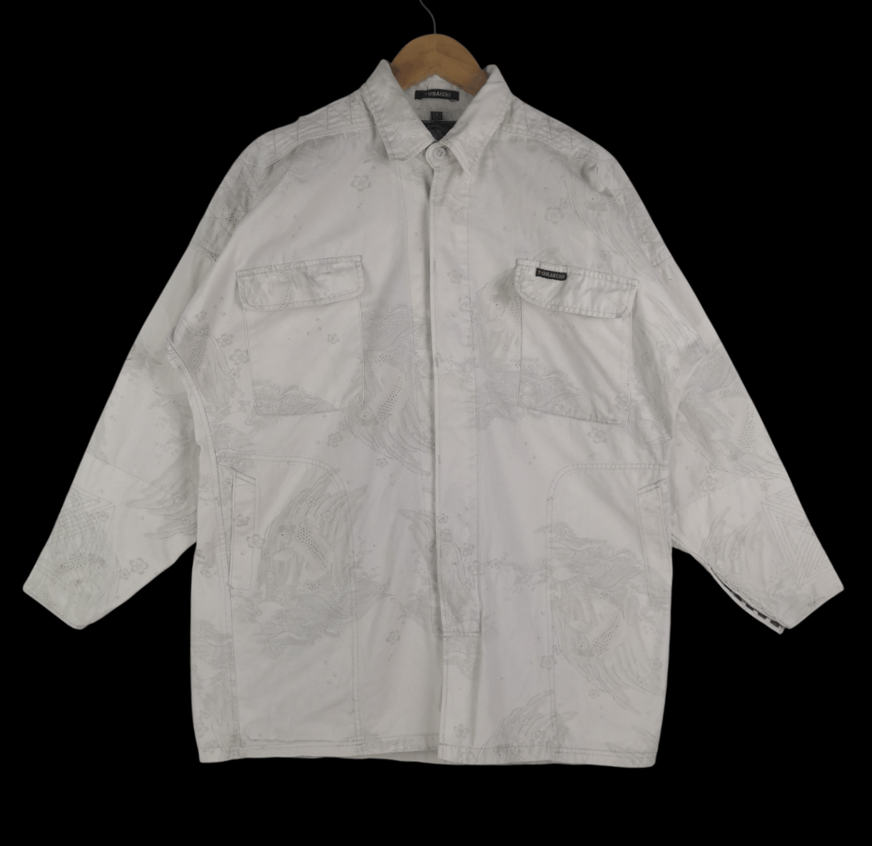 Vintage Vintage Toraichi Shirt Button Up Sukajan Koi Fish Overprint Size US XL / EU 56 / 4 - 1 Thumbnail