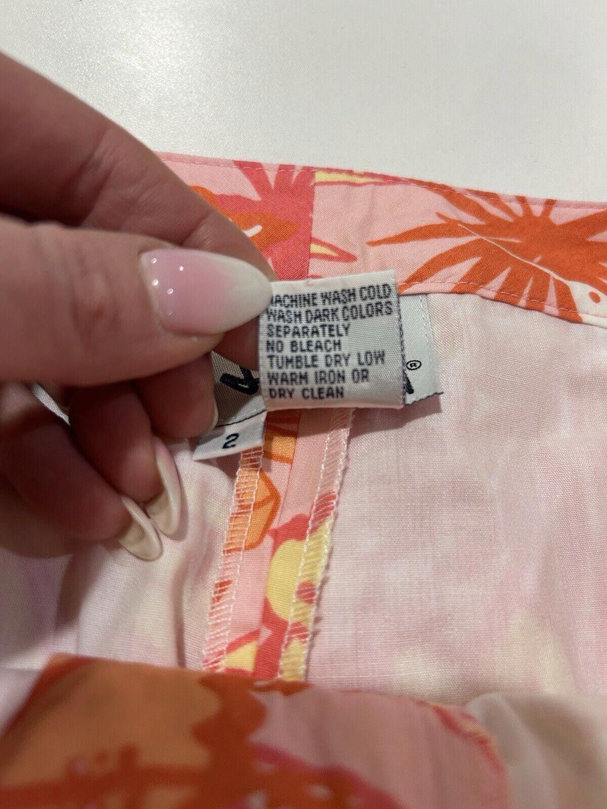 Designer LILLY PULITZER Floral Capri Crop Pants Size 2 Orange/Pink Size 26" / US 2 / IT 38 - 7 Thumbnail