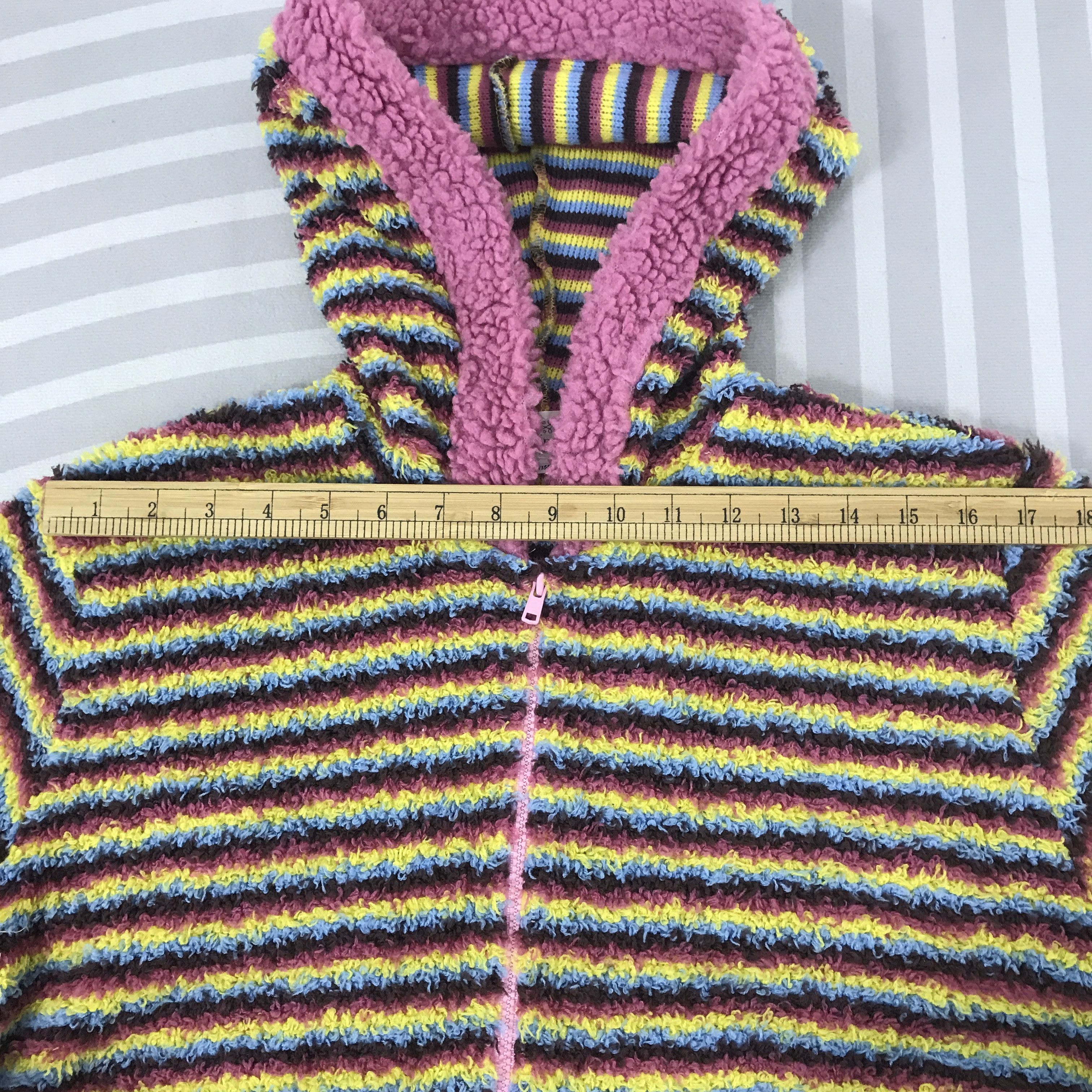 Japanese Brand × Vintage Vintage Love marchen sherpa striped zipper Jacket Size M / US 6-8 / IT 42-44 - 5 Thumbnail