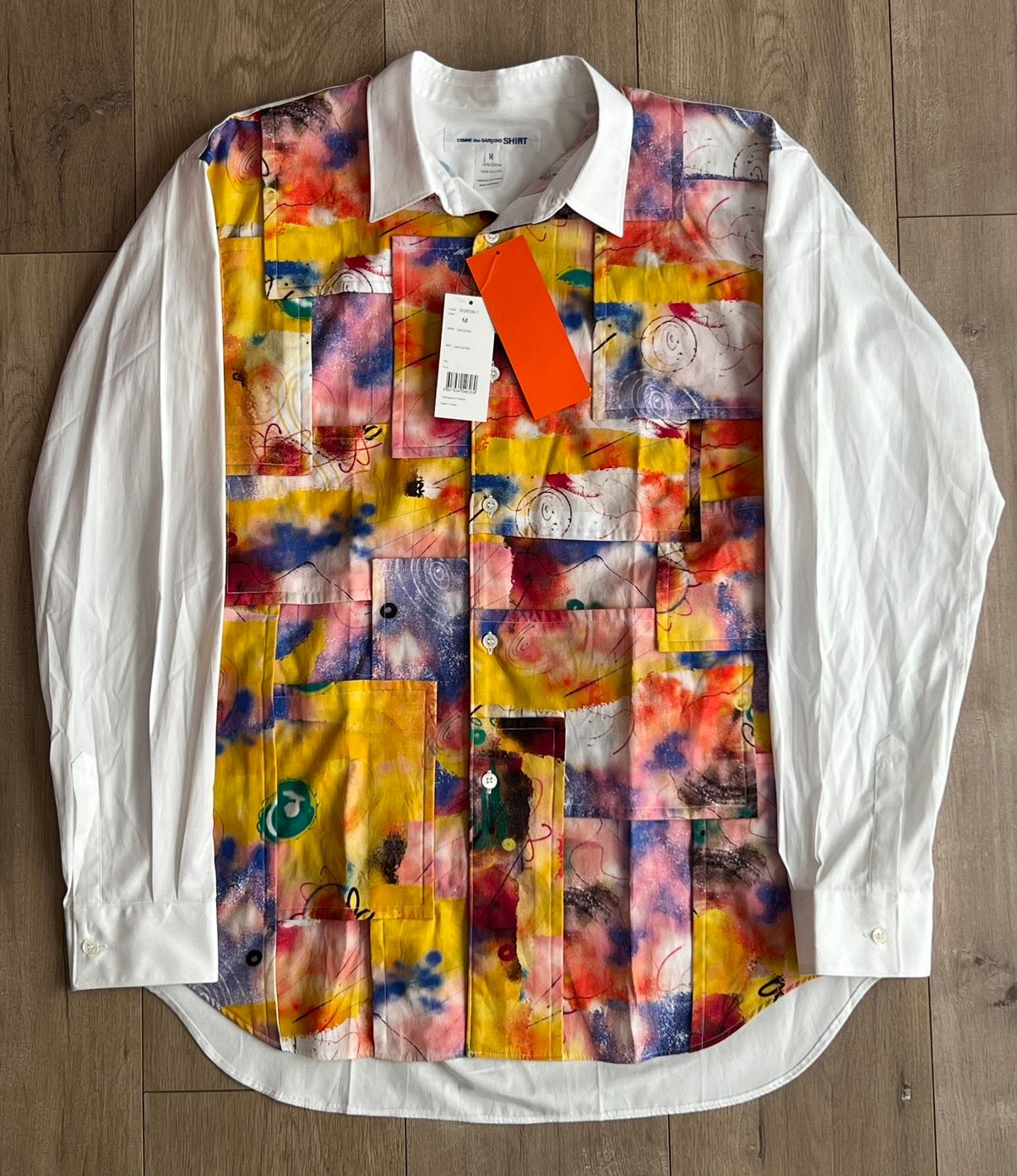 Pre-owned Comme Des Garcons X Comme Des Garcons Shirt Comme Des Garçons Shirt Futura Multicolor Buttonupshirt (size Large)