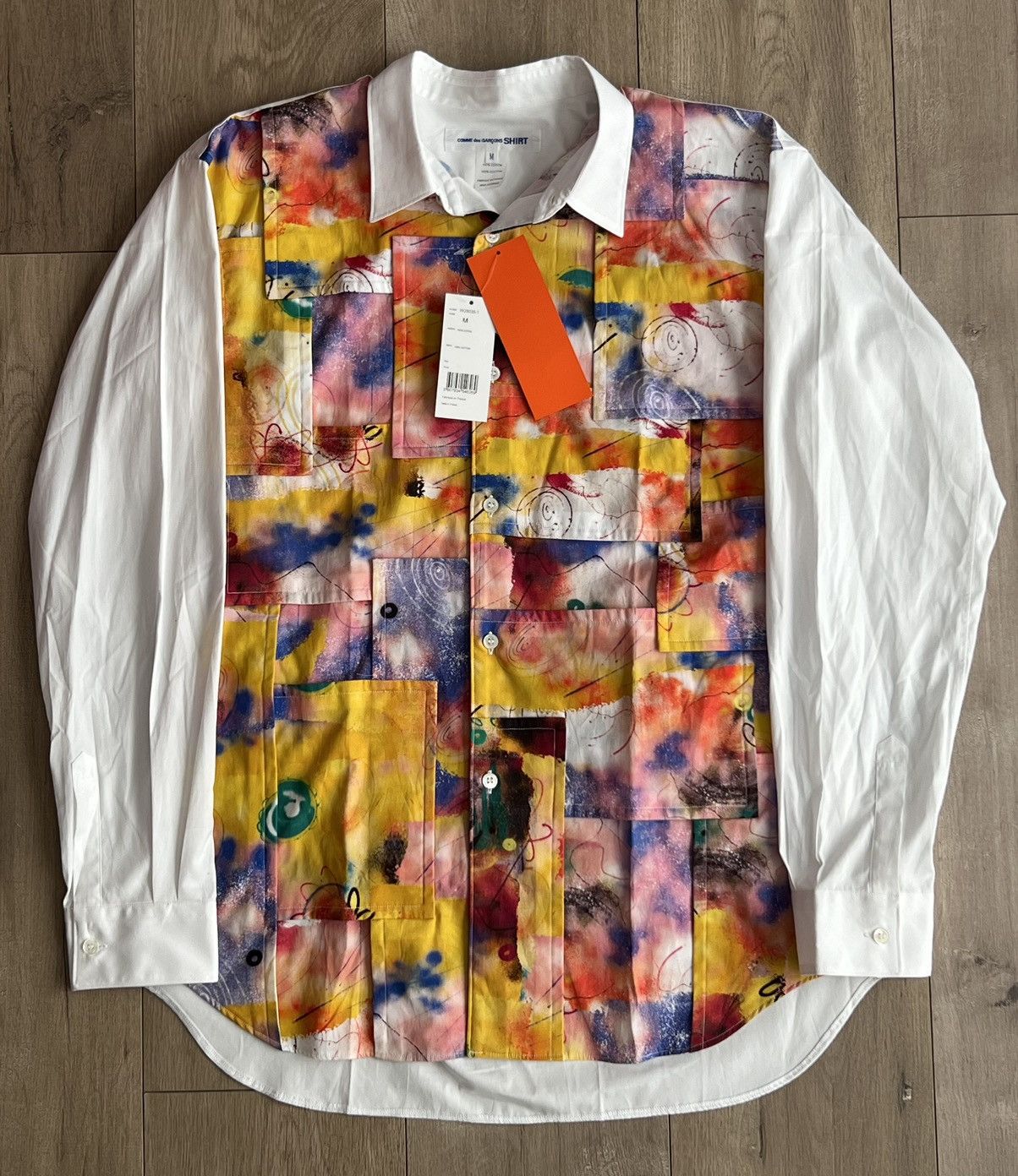 Pre-owned Comme Des Garcons X Comme Des Garcons Shirt Comme Des Garçons Shirt Futura Multicolor Buttonupshirt (size Large)