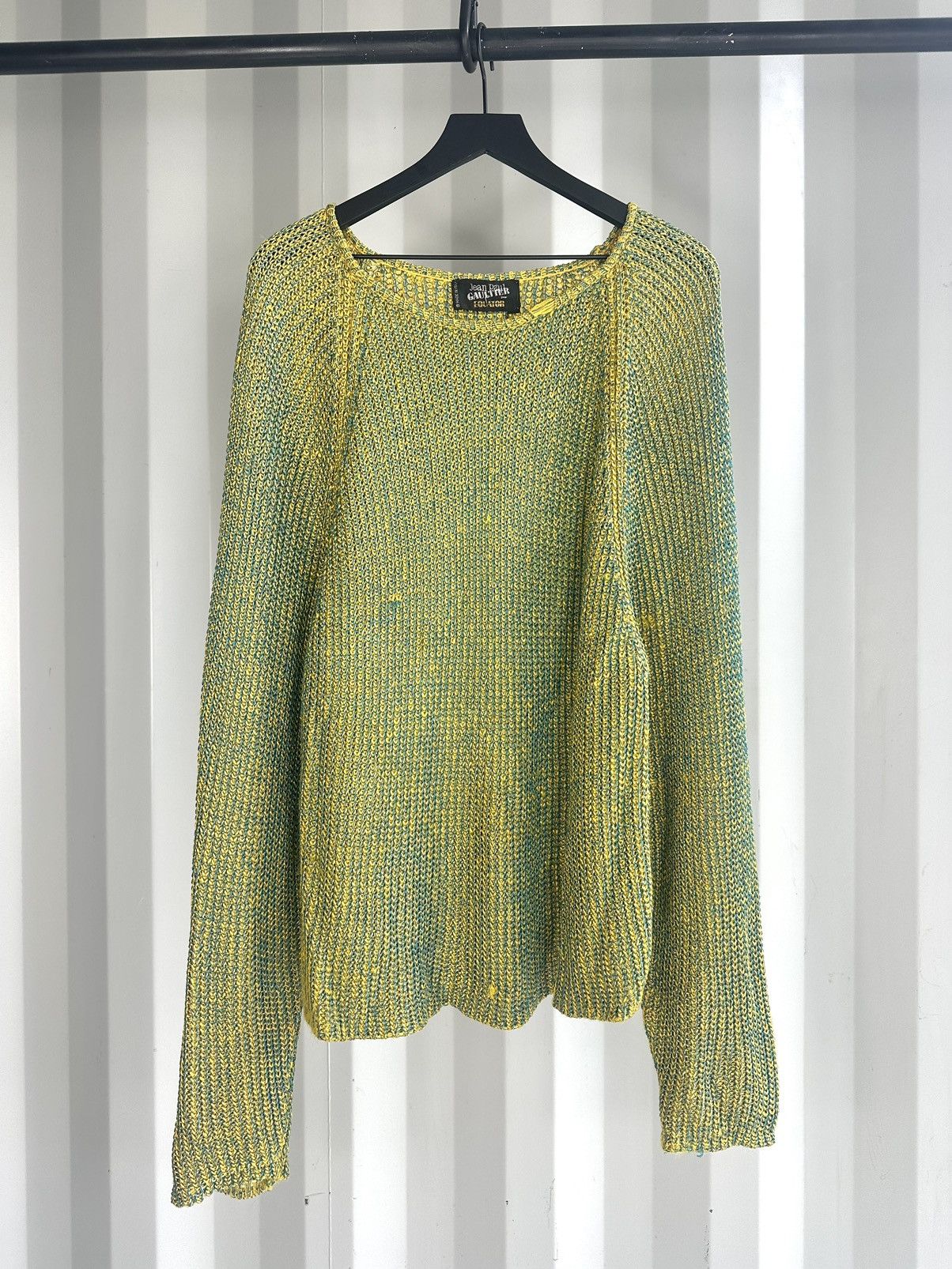 image of Jean Paul Gaultier x Vintage 80’S Jpg Equator Line Knit in Green, Men's (Size Large)
