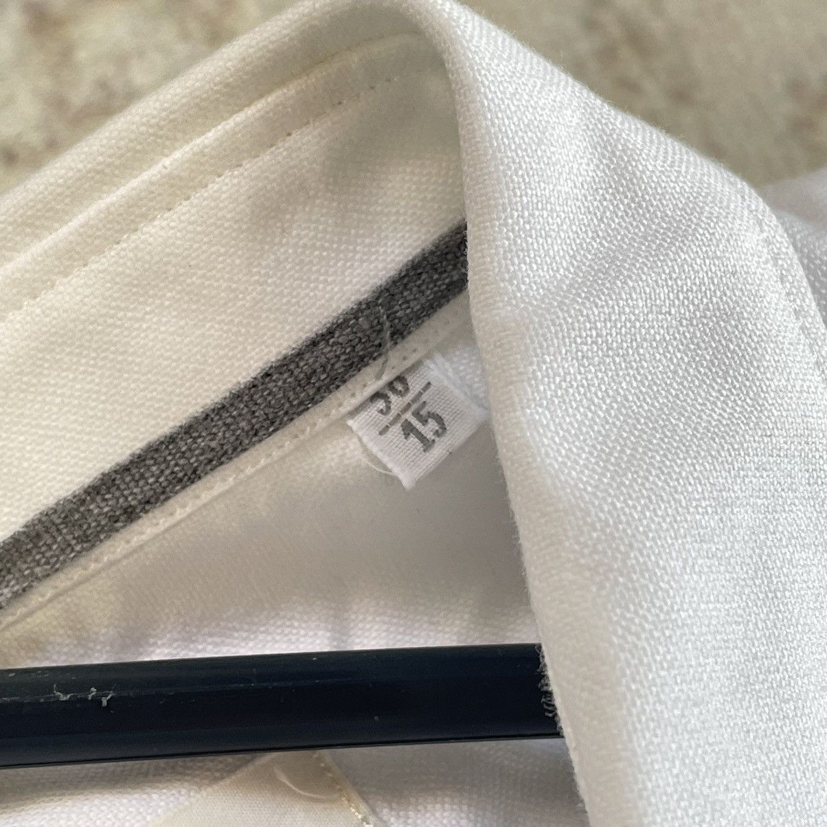 Designer × Tintoria Mattei Tintoria Mattei 954 White Slim Fit Cotton Button Shirt Size 38R - 9 Thumbnail
