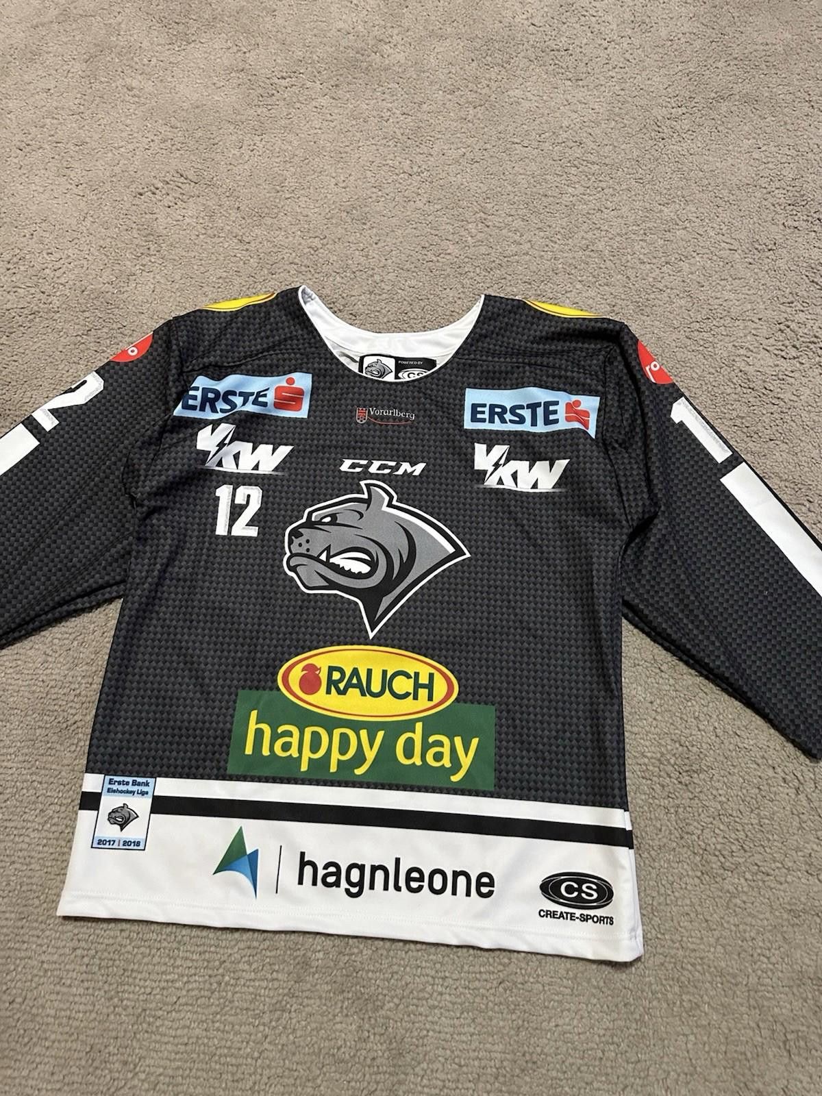 Ccm Dornbirn Bulldogs #12 Vallant 2017/18 Home Ice Hockey Jersey Size US S / EU 44-46 / 1 - 3 Thumbnail