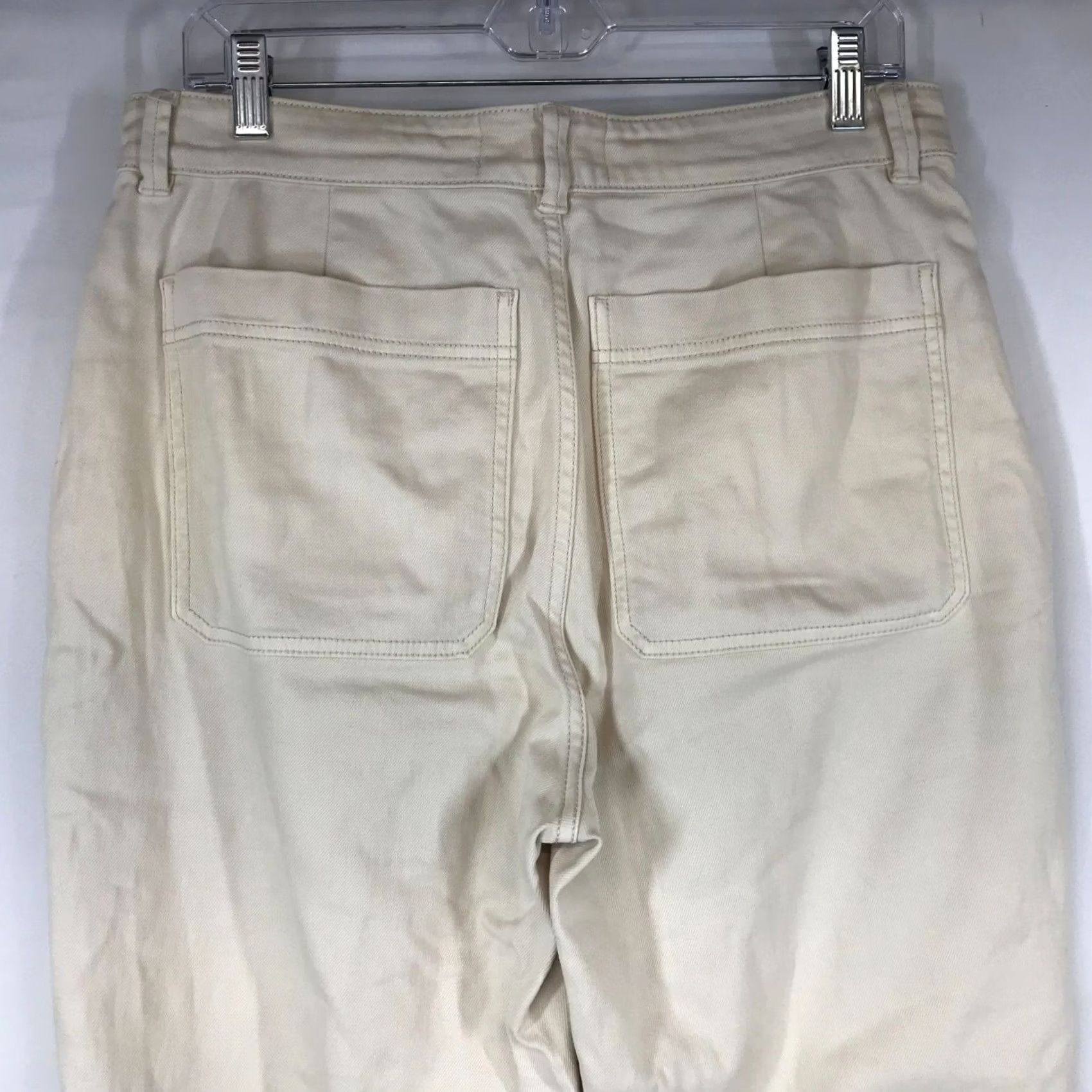 Everlane EVERLANE Womens Jeans 8 Ivory Cotton Blend Cropped Slim Size 30" / US 8 / IT 44 - 5 Thumbnail