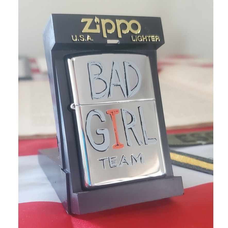 Zippo VINTAGE ZIPPO LIGHTER – Bad Girl –Brushed Chrome – 2000 –NIB Size ONE SIZE - 1 Thumbnail