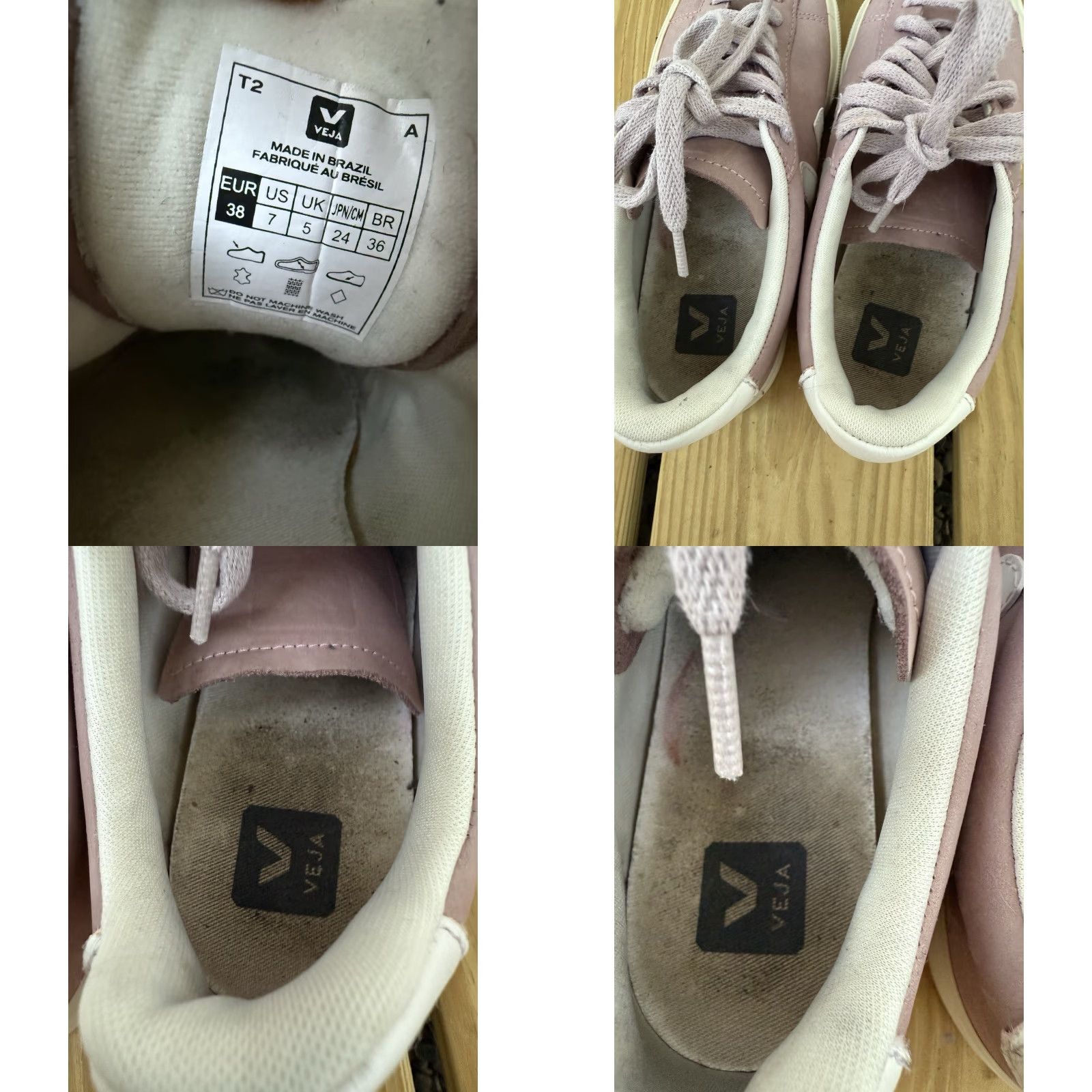 Veja VEJA Campo Nubuck Babe Pink Sneakers Trainers Size US 7 EU 38 Lace Up Women Casual Activewear Suede Nubuck Pink Logo Low Top Circa 7 US Womens Shoes Size US 7 / IT 37 - 8 Thumbnail