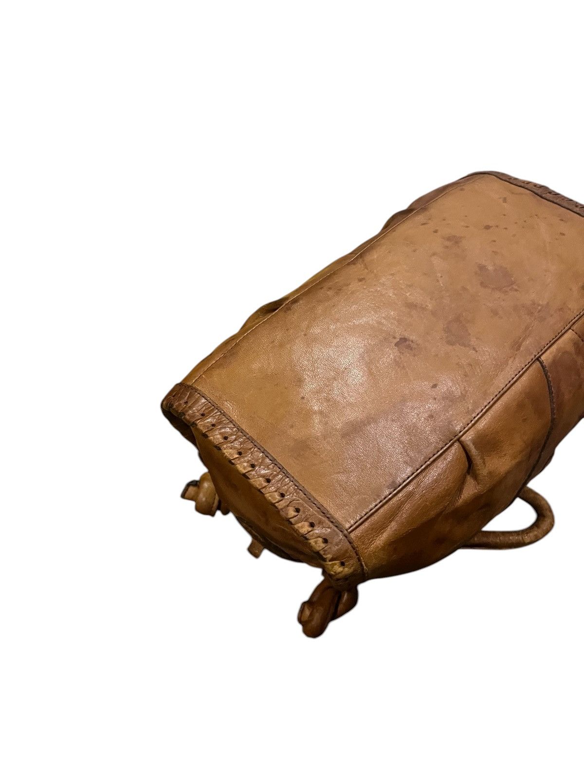 Japanese Brand vintage ibiza handle bag brown cream leather applique design Size ONE SIZE - 15 Thumbnail
