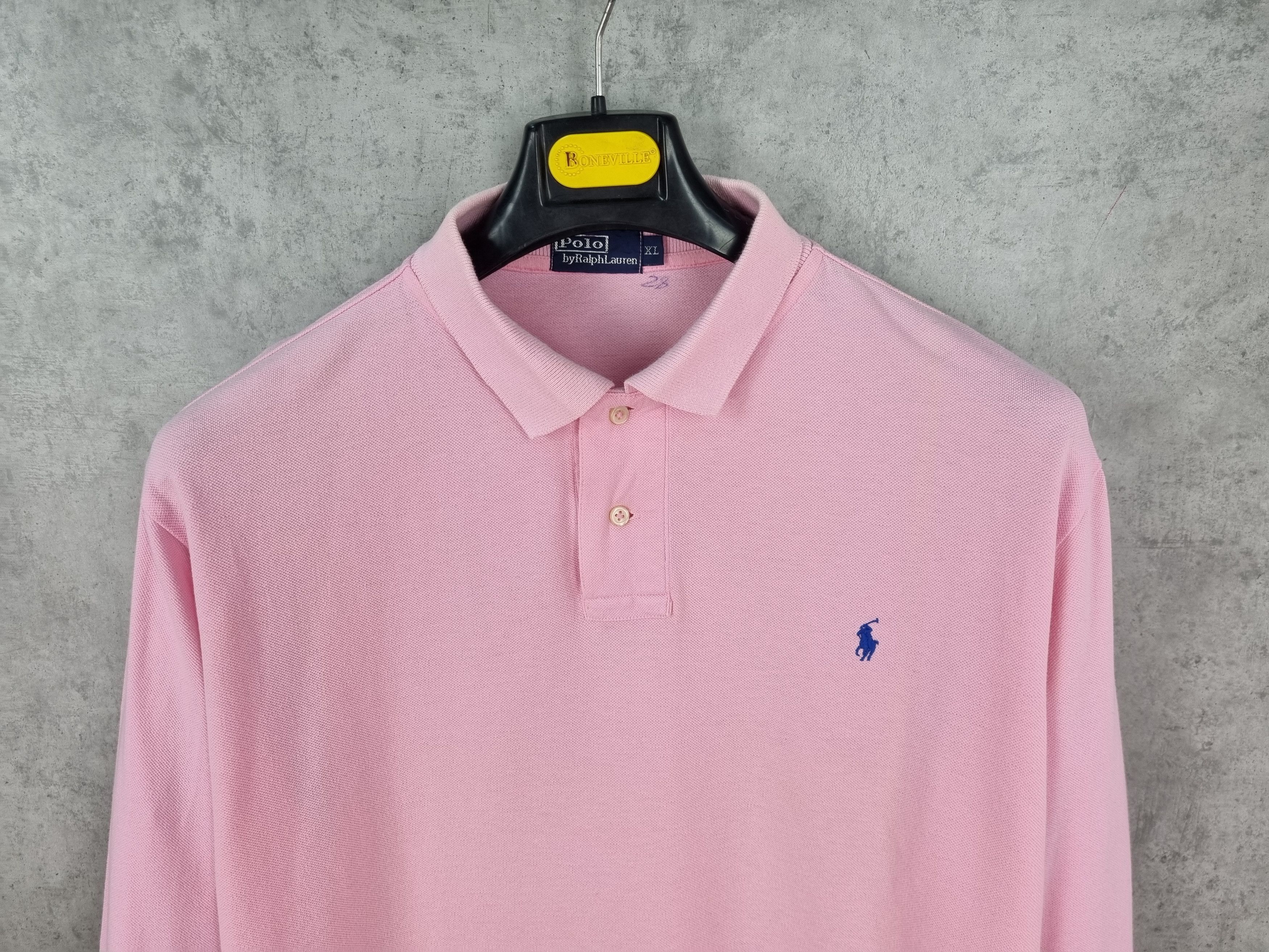 Polo Ralph Lauren × Vintage Polo Ralph Lauren Pink Attractive Long Sleeve Polo Size US XL / EU 56 / 4 - 15 Thumbnail