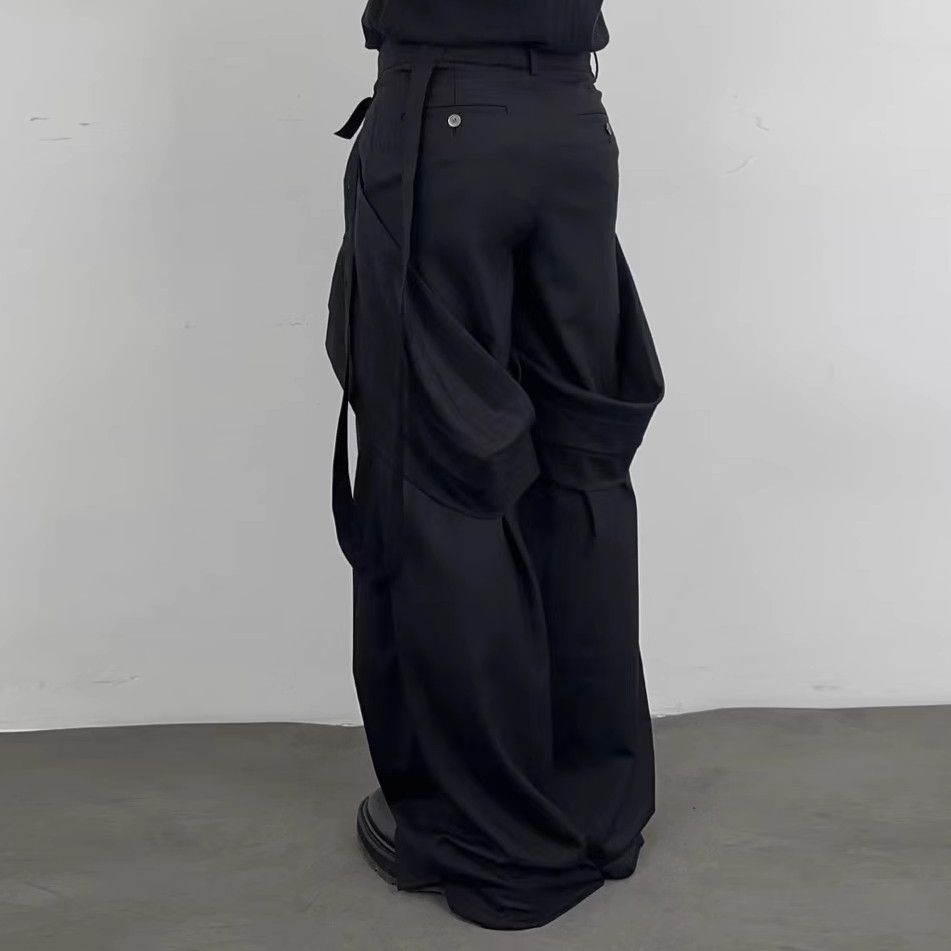 Designer × Japanese Brand Lace Up Wide Leg Suit Pants Baggy Size US 32 / EU 48 - 4 Thumbnail