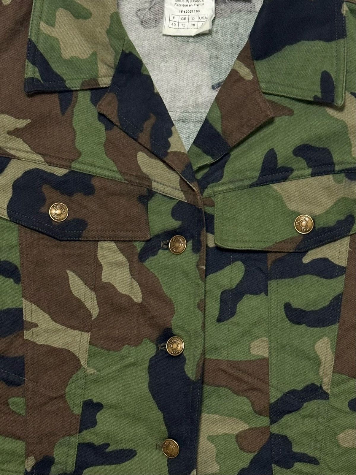 Dior CHRISTIAN DIOR Spring Summer 2001 Camouflage Cropped Jacket Size M / US 6-8 / IT 42-44 - 3 Thumbnail
