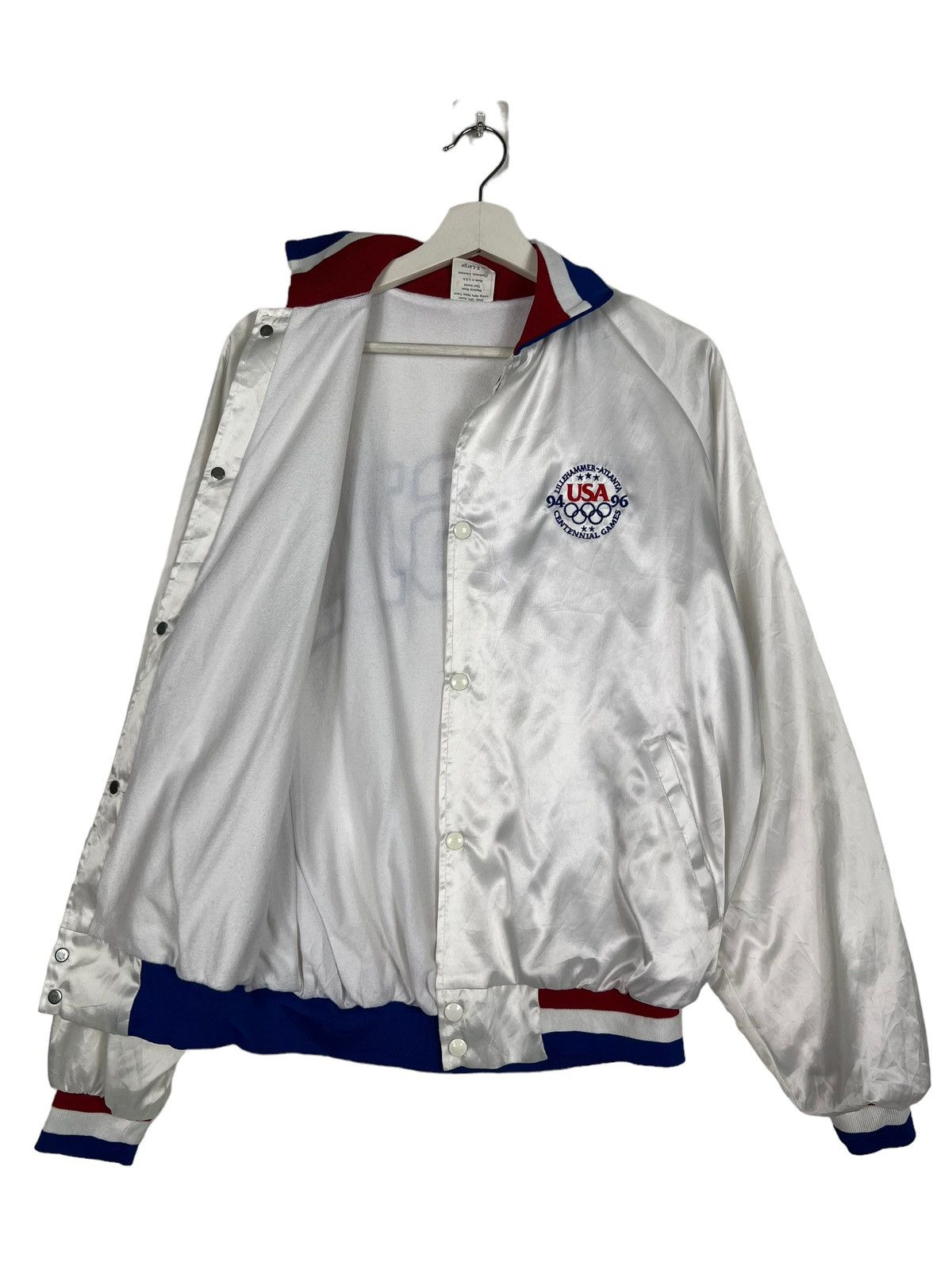 USA Olympics 🔥 VINTAGE USA OLYMPIC ATLANTA SATIN BOMBER JACKET Size US XL / EU 56 / 4 - 4 Thumbnail
