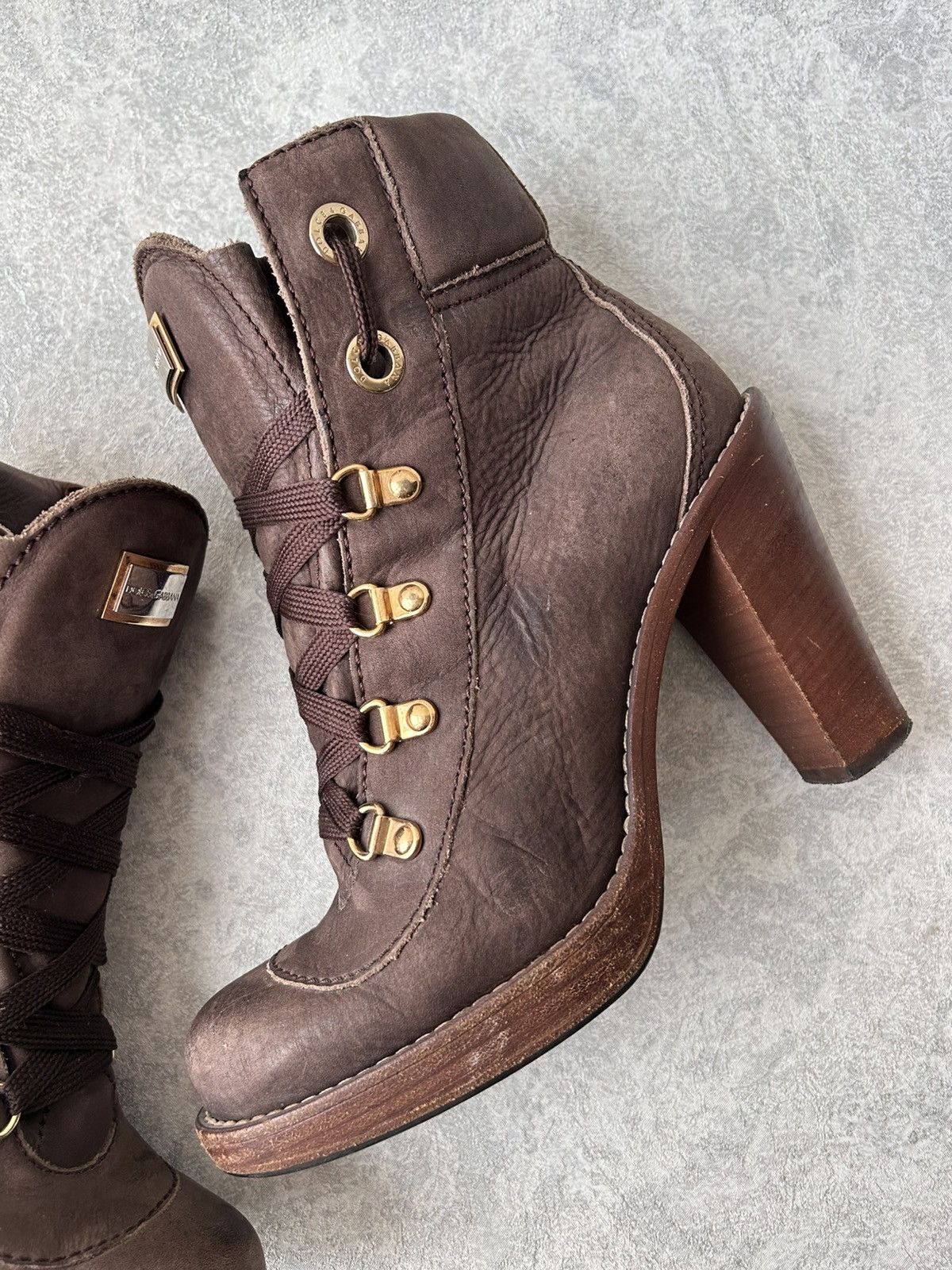 Dolce & Gabbana Y2K Dolce Gabbana Leather Western Ankle Boots Size US 8 / IT 38 - 14 Thumbnail