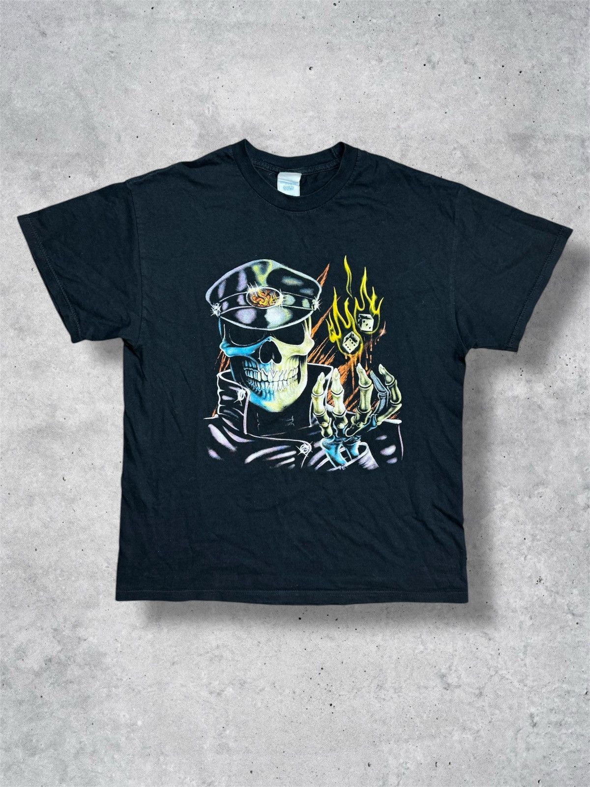 Harley Davidson × Unsound Rags 90s Deadstock Skull Biker Flames Size US L / EU 52-54 / 3 - 1 Thumbnail