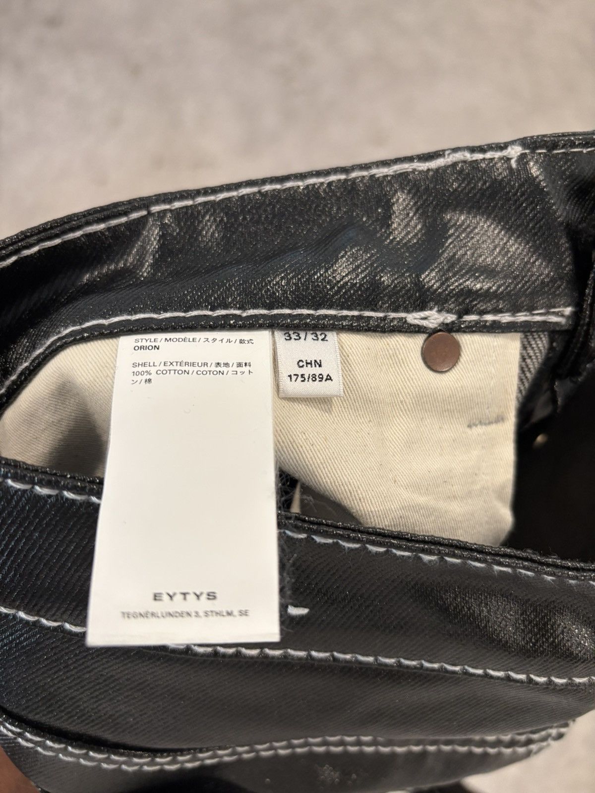 Eytys EYTYS Black Waxed Denim Size US 33 - 5 Thumbnail