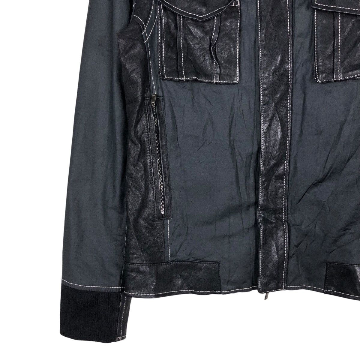 Japanese Brand 📌Cropped Biker Leather Jacket Comme Ca Du Mode Men Size US S / EU 44-46 / 1 - 5 Thumbnail
