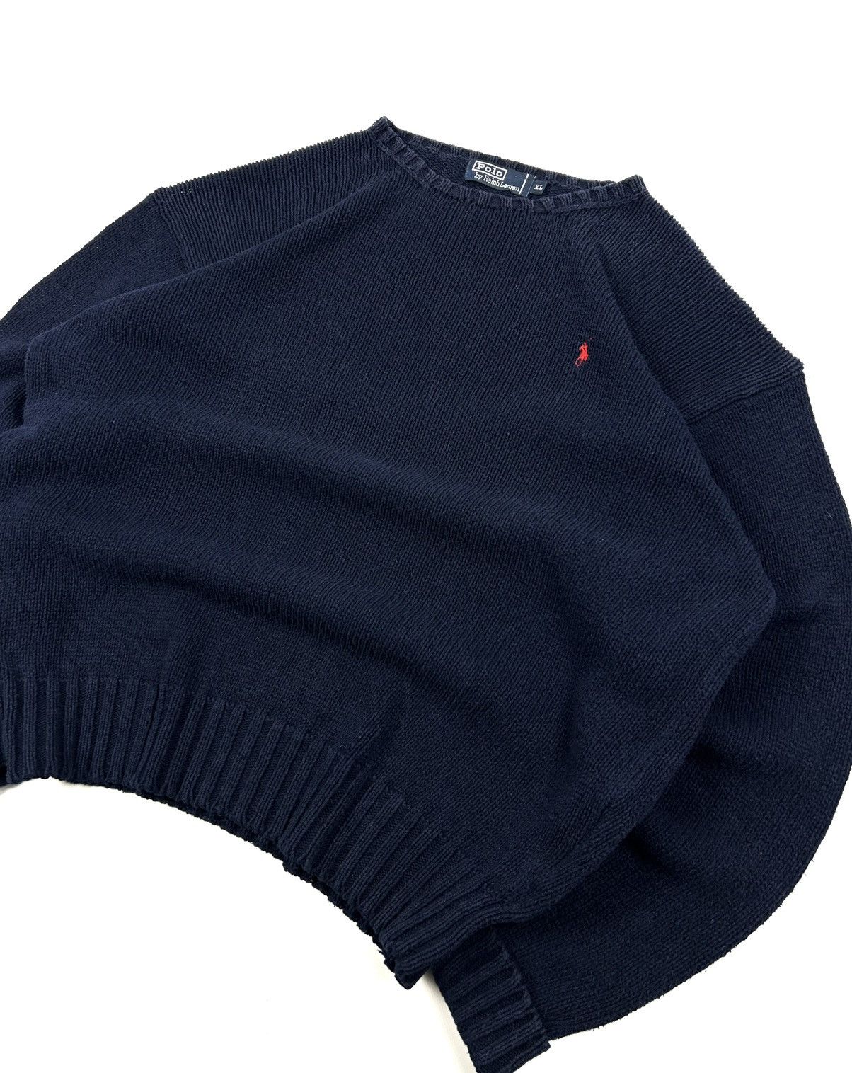 Polo Ralph Lauren Vintage Polo Ralph Lauren Knit Cotton Sweater Navy XL Y2K Size US XL / EU 56 / 4 - 3 Thumbnail