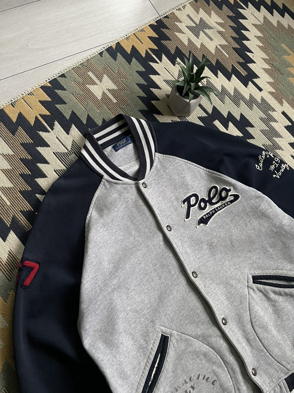 Vintage Vintage Polo Ralph Lauren Sript Y2K Varsity Bomber Jacket Size US L / EU 52-54 / 3 - 4 Thumbnail