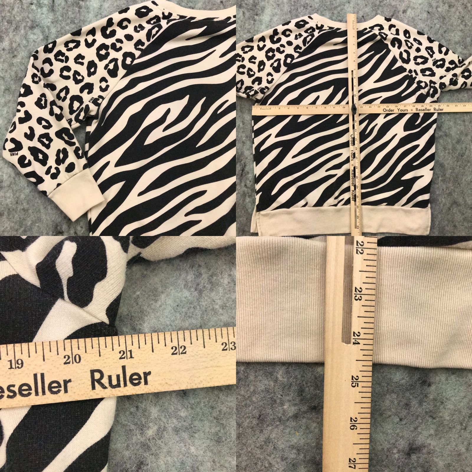 Victoria's Secret Victoria Secret Pink Sweatshirt Womens Extra Small Beige Zebra Stripe Leopard Size XS / US 0-2 / IT 36-38 - 8 Thumbnail