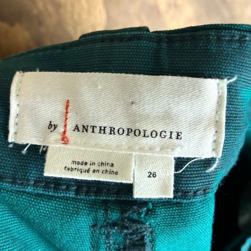 Anthropologie Anthropologie Womens Pants Teal Camouflage High Rise Cargo Stretch 26 Size 28" / US 6 / IT 42 - 4 Thumbnail