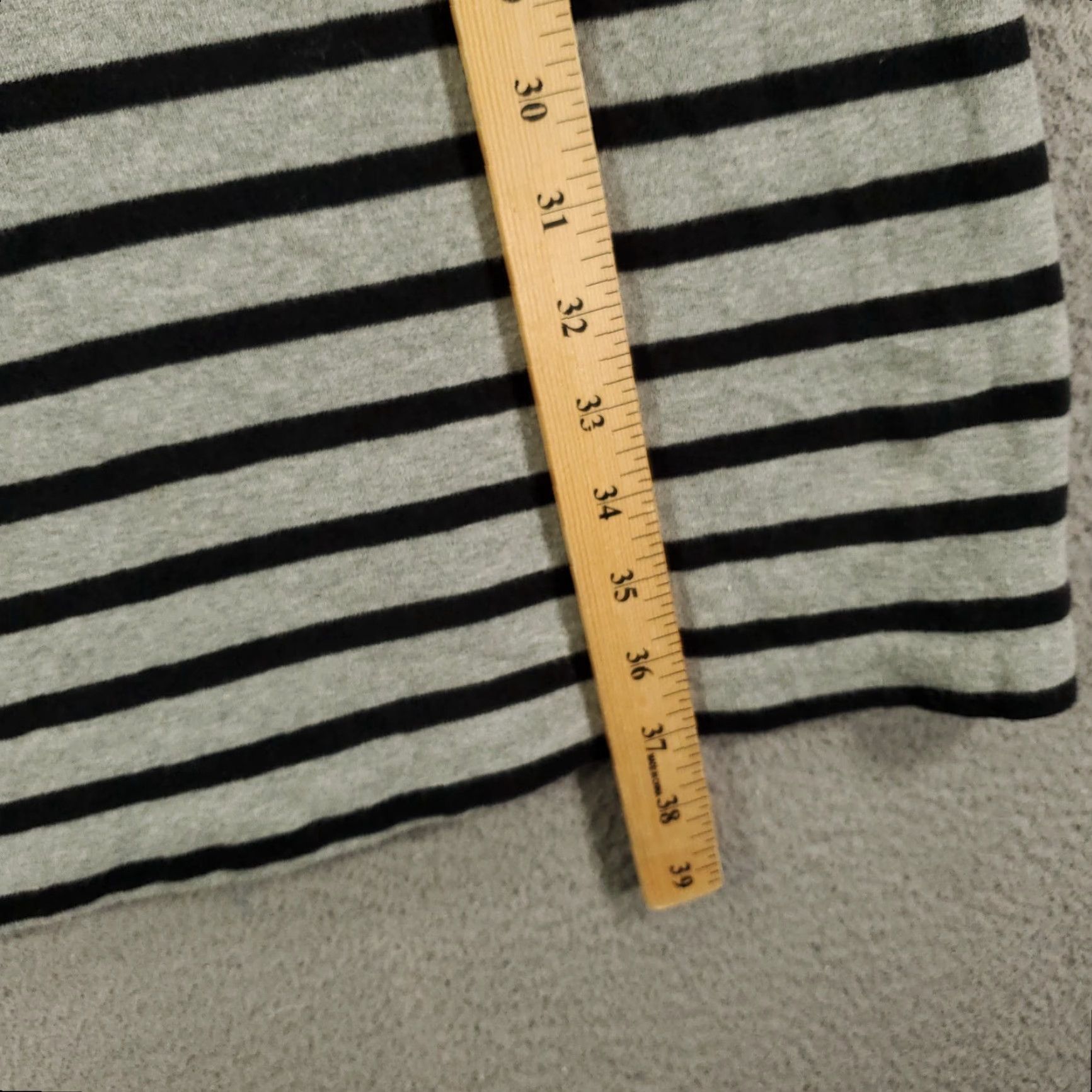 Old Navy OLD NAVY Women's Shift Dress Size Large Gray Striped Knee Length Long Sleeve Zip Classic Casual Travel Size L / US 10 / IT 46 - 6 Thumbnail