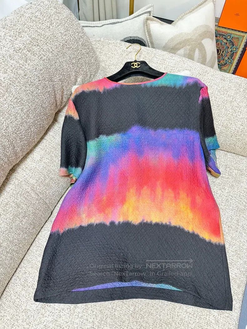 Chanel Chanel 20A style colourful ink gradient short sleeves Size S / US 4 / IT 40 - 1 Thumbnail