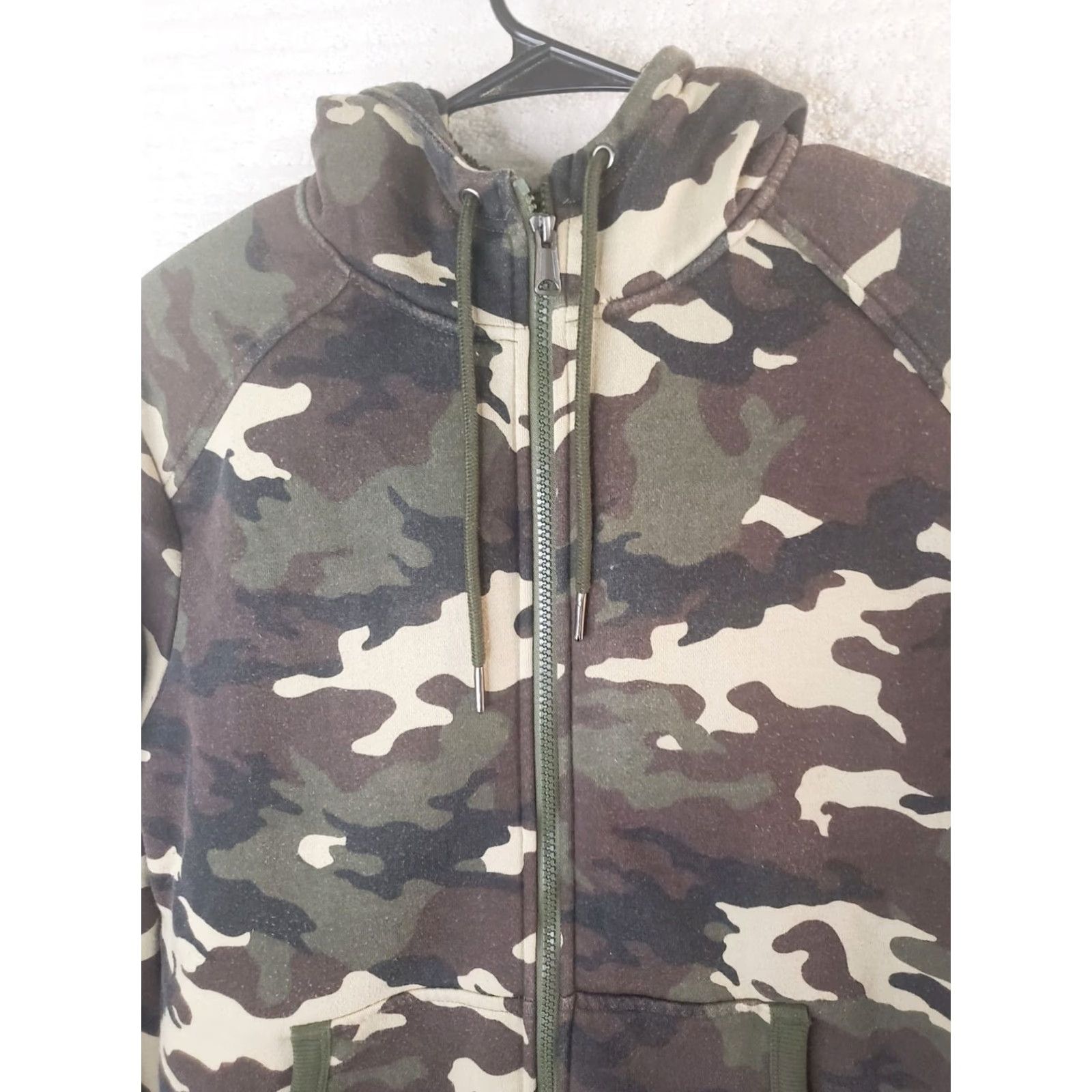 George George Hoodie Men's M Camoflauge Sherpa Lined Full Zip Sweater Jacket 43" Chest Bag Size US M / EU 48-50 / 2 - 3 Thumbnail