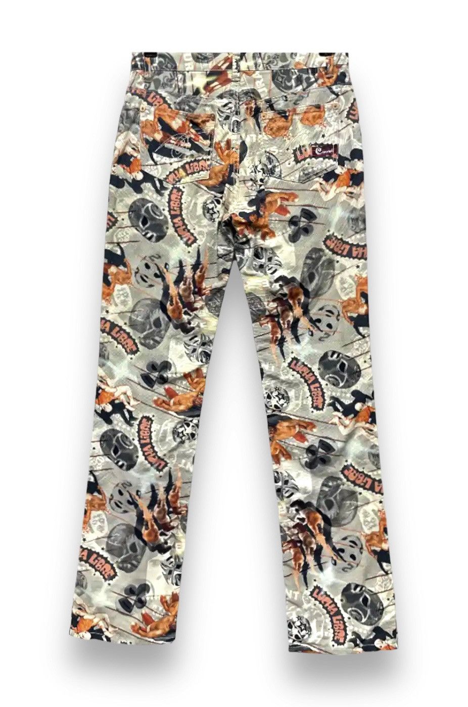 Japanese Brand × WWE 🔥FIRE🔥 CASSOPI Wrestling Over Print Pants Made in Japan Size US 28 / EU 44 - 3 Thumbnail