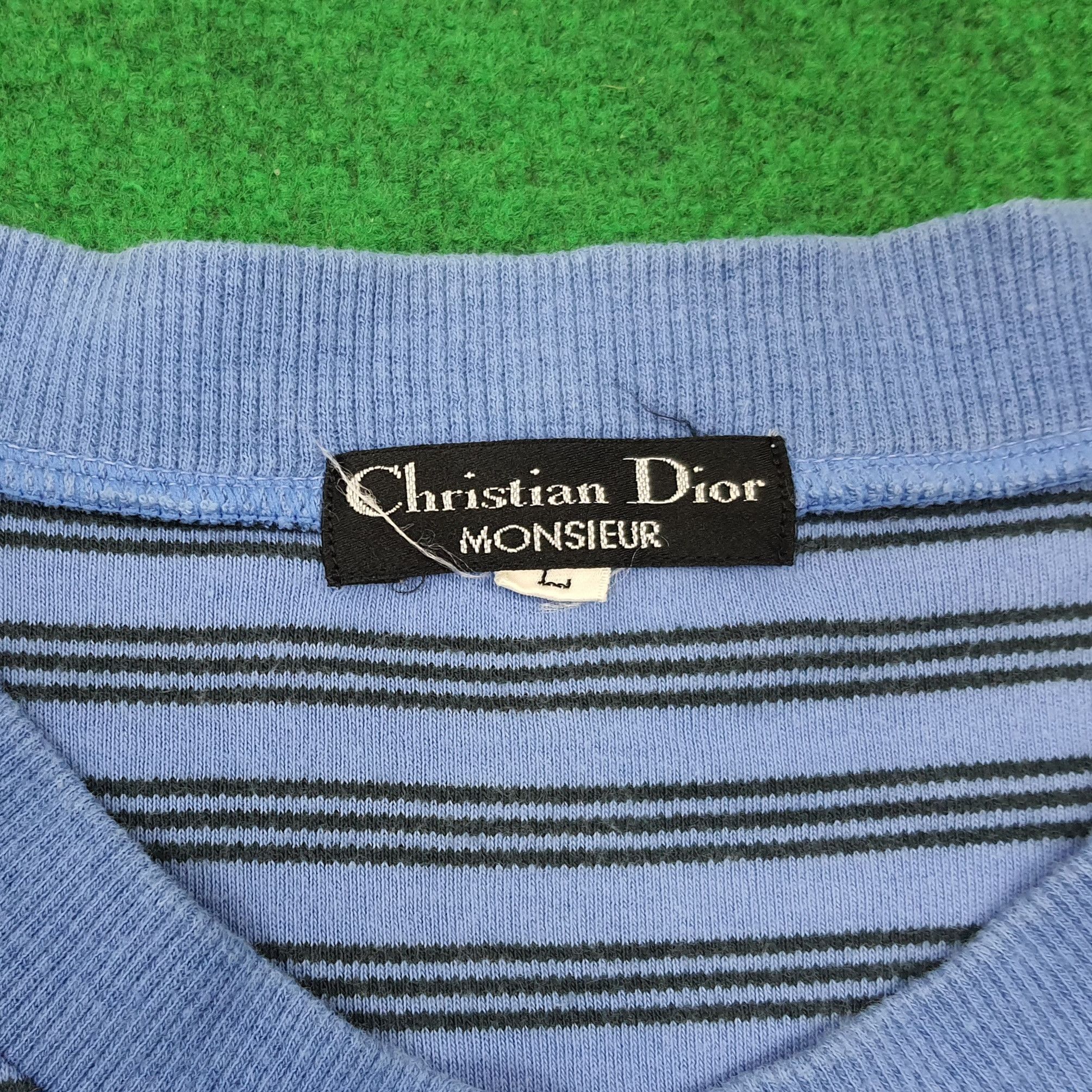 Christian Dior Monsieur × Vintage Vintage Christian Dior Stripes Button Designer Sweatshirt Size US M / EU 48-50 / 2 - 4 Thumbnail